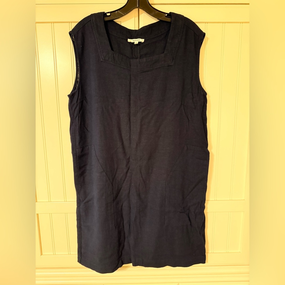 Splendid Navy Linen Sleeveless Shift Dress